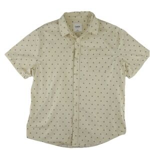 Katin Short Sleeve Button Up Shirt Mens Medium Creme